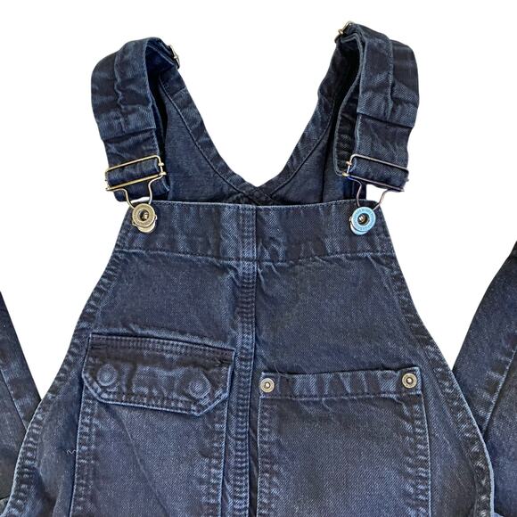 Zara Sz XS Carpenter Bib Overalls Cropped Relaxed Washed Black Utility Grunge - Picture 5 of 16